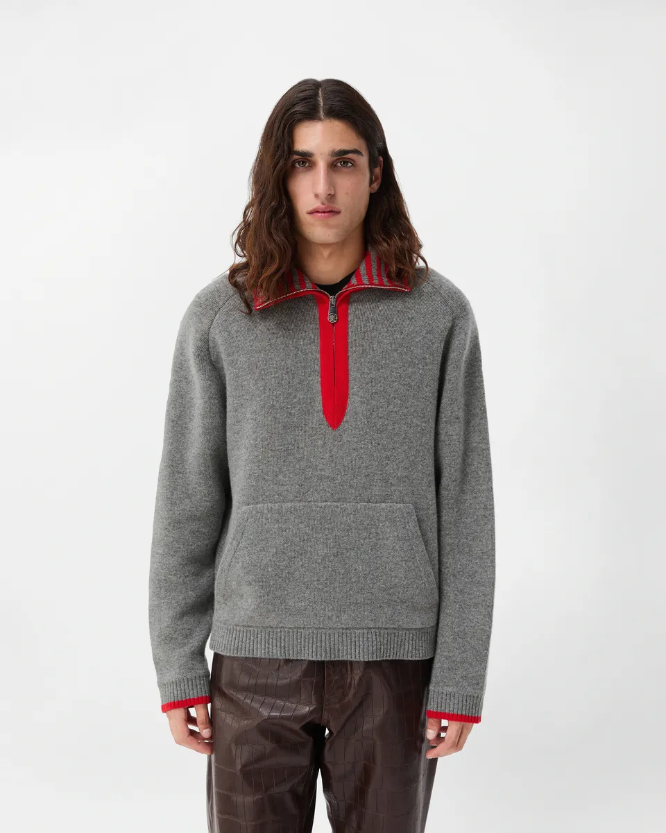 Versace Wool-Blend Knit Half-Zip Sweater | Thumbnail 2
