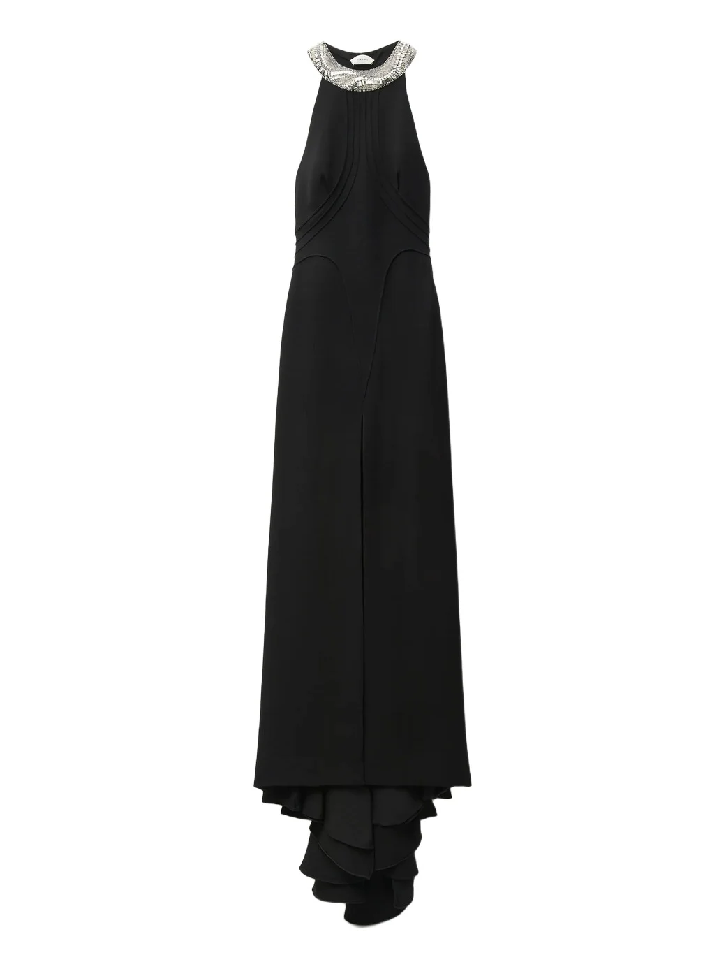 Embroidered Silk Cady Gown