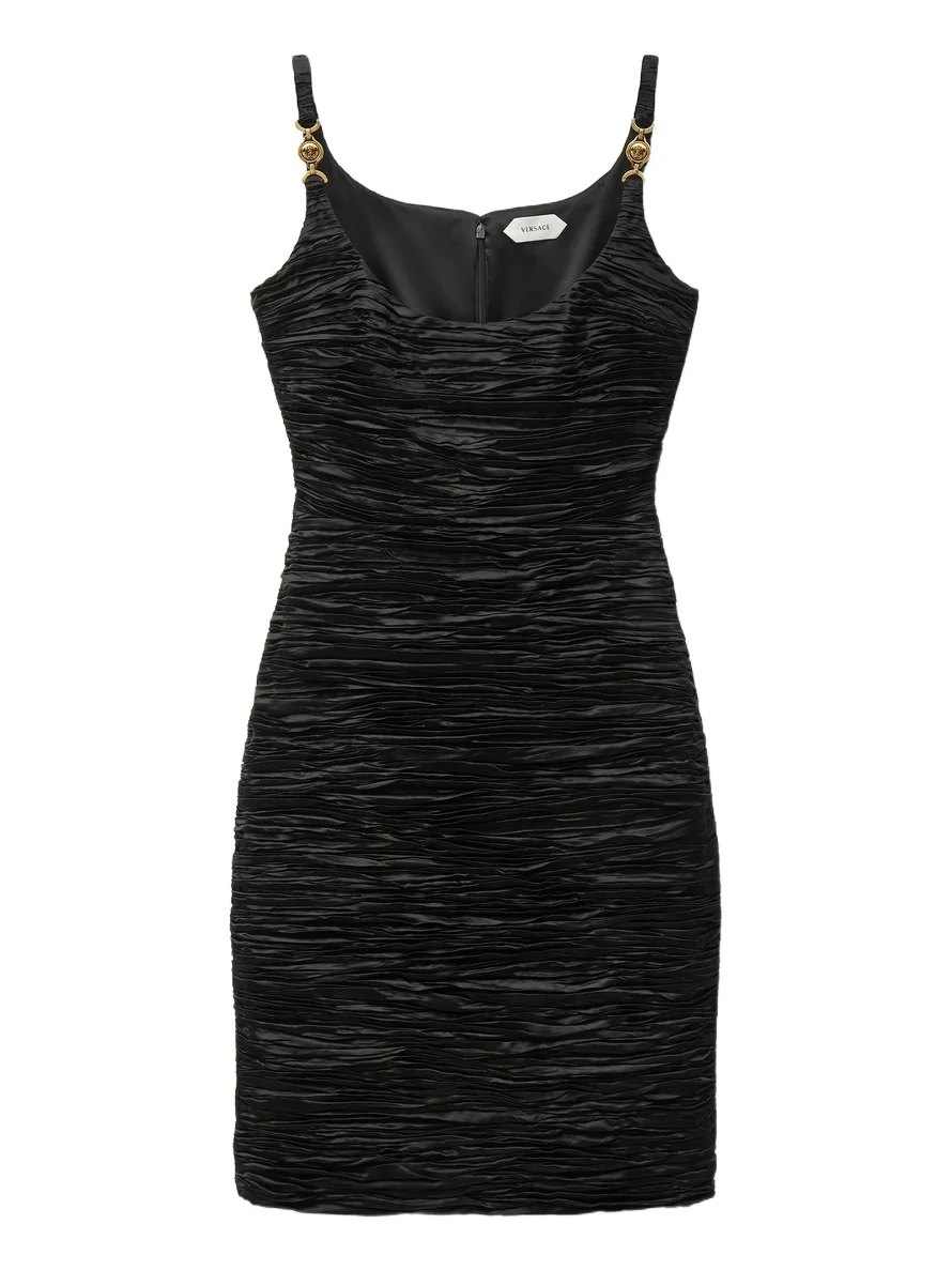 Versace Silk Satin Draped Mini Dress