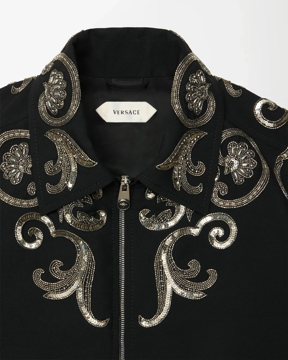 Versace Embroidered Wool-Mohair Blouson | Thumbnail 2 Versace Embroidered Wool-Mohair Blouson | Thumbnail 2