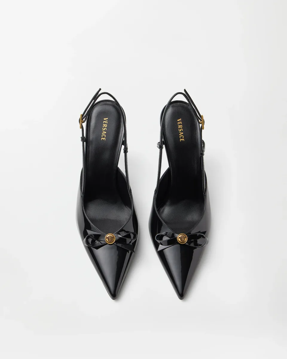 Versace Camille Patent Leather Slingbacks 85 mm | Thumbnail 2