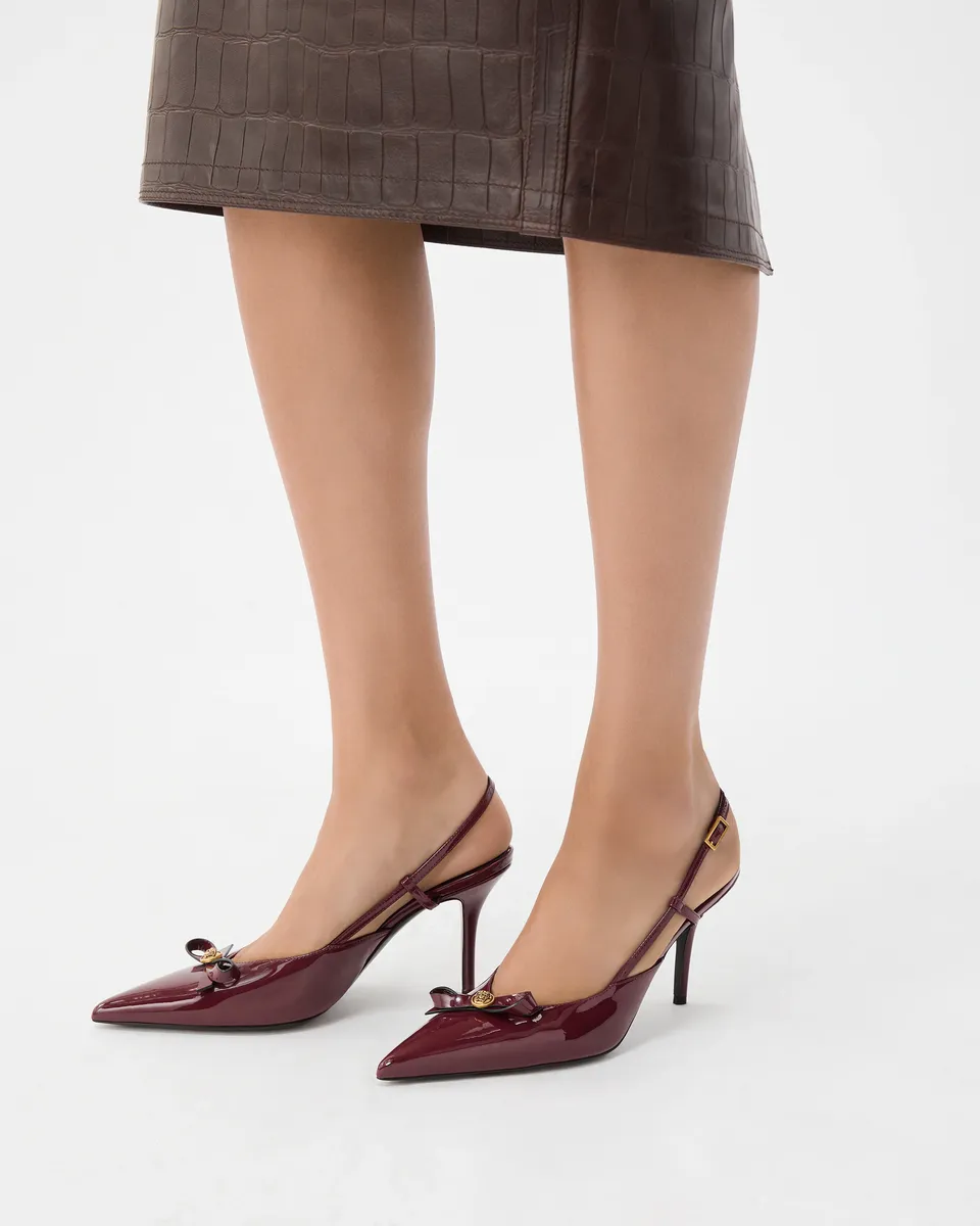 Versace Camille Patent Leather Slingbacks 85 mm | Thumbnail 2 Versace Camille Patent Leather Slingbacks 85 mm | Thumbnail 2