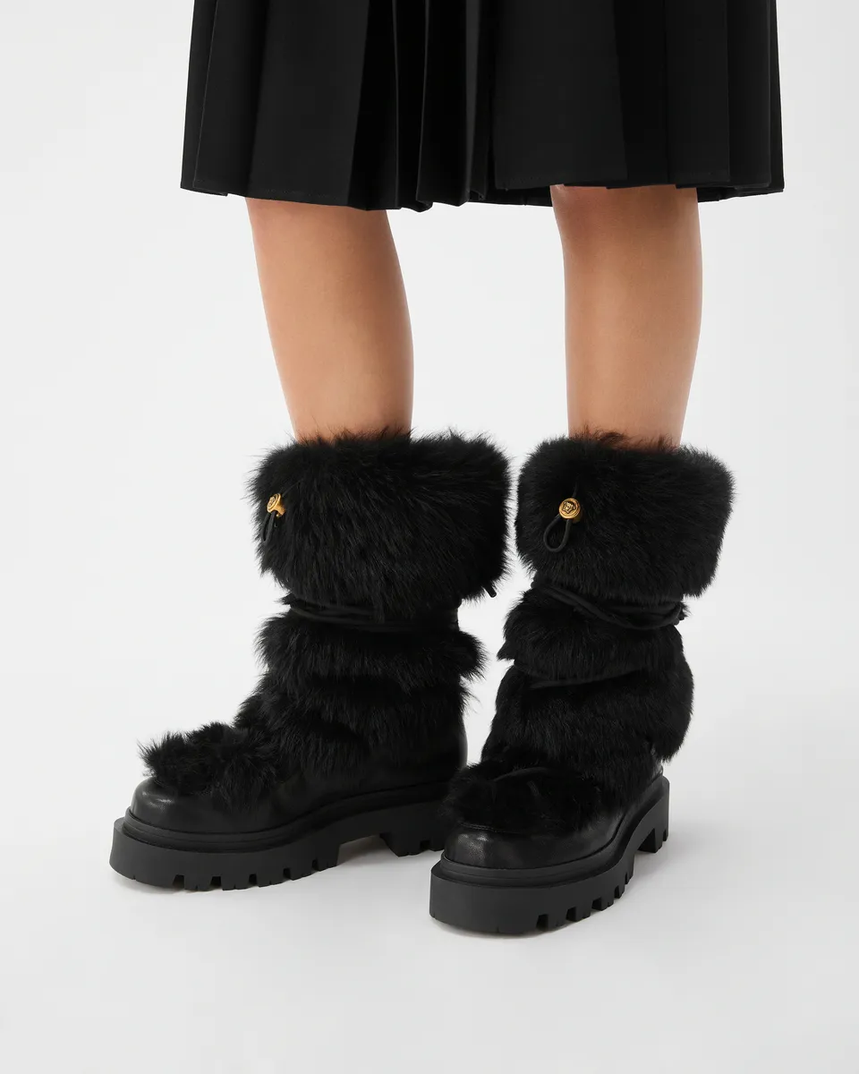 Versace Vega Shearling & Nappa Boots | Thumbnail 2 Versace Vega Shearling & Nappa Boots | Thumbnail 2