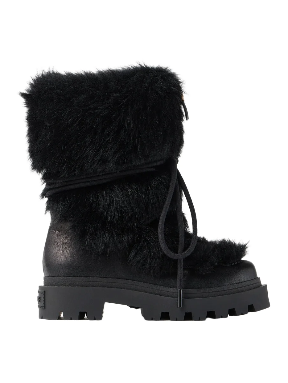 Versace Vega Shearling & Nappa Boots