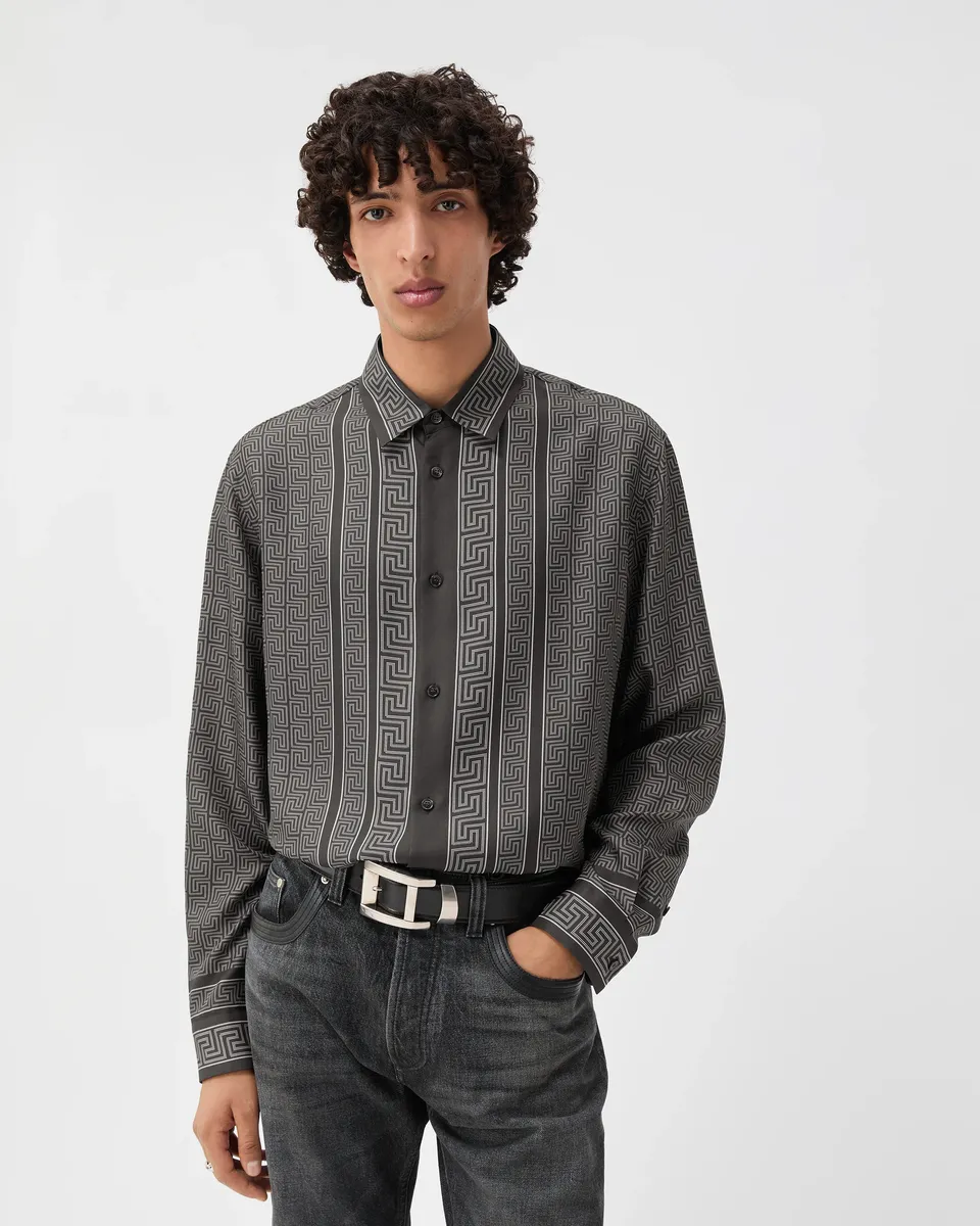 Versace Printed Silk Twill Regular Shirt | Thumbnail 2 Versace Printed Silk Twill Regular Shirt | Thumbnail 2