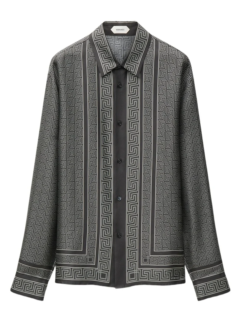 Versace Printed Silk Twill Regular Shirt
