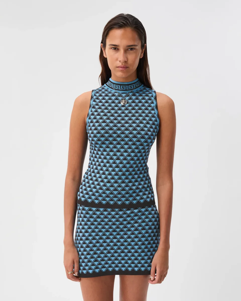 Versace Jacquard Wool & Viscose Knit Top | Thumbnail 2 Versace Jacquard Wool & Viscose Knit Top | Thumbnail 2