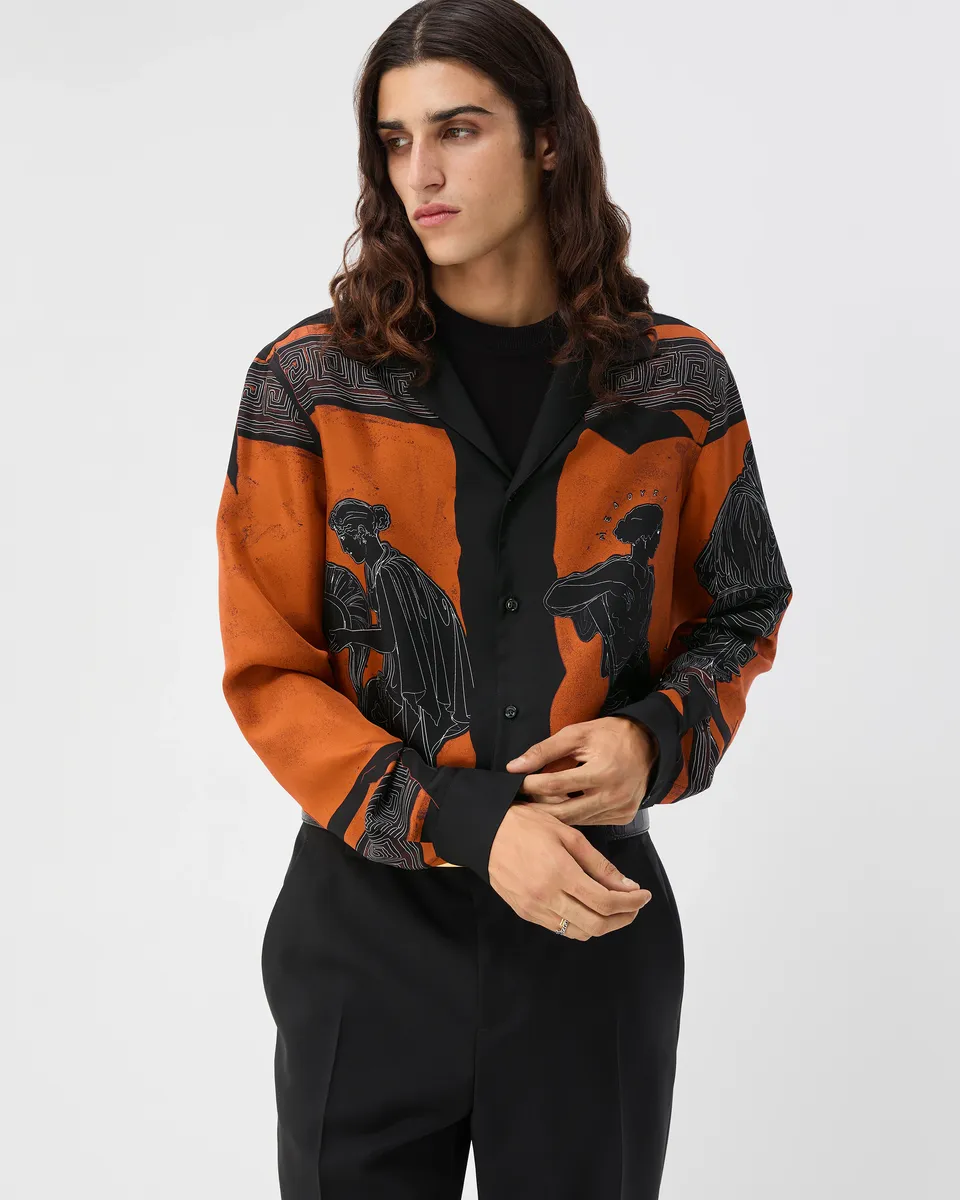Versace Printed Silk Twill Regular Shirt | Thumbnail 2