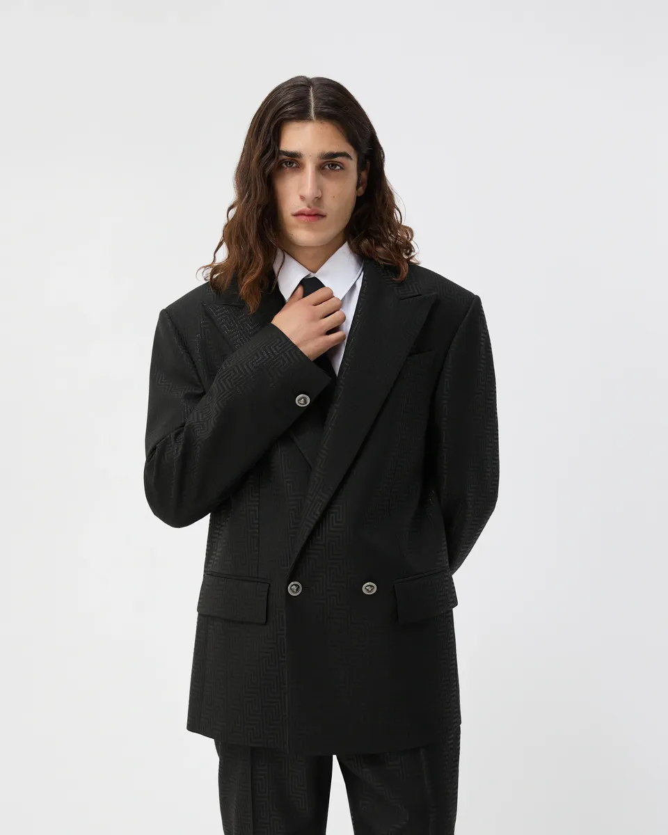Versace Jacquard Lurex Wool Blazer | Thumbnail 2