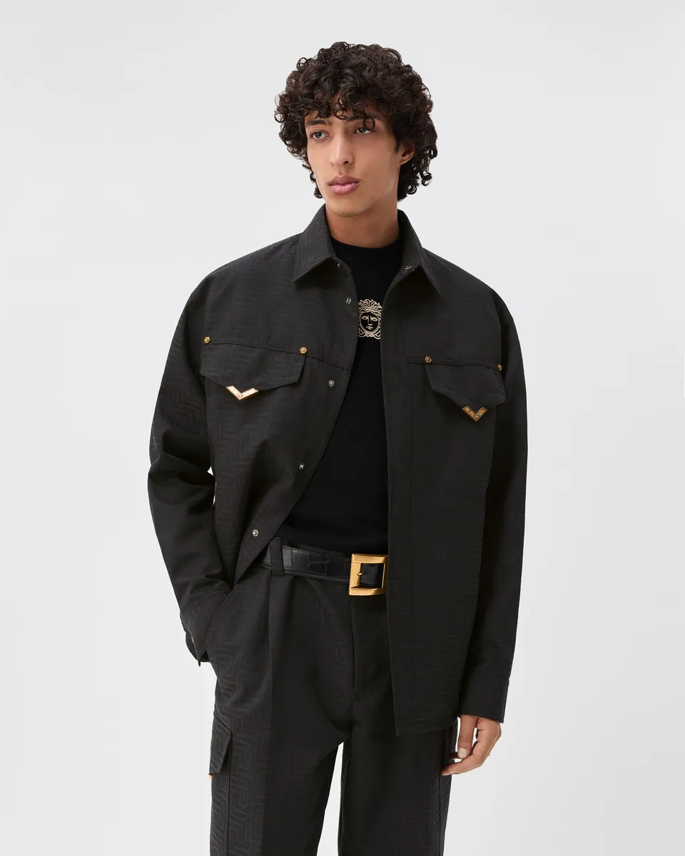 Versace Jacquard Cotton-Blend Blouson | Thumbnail 2 Versace Jacquard Cotton-Blend Blouson | Thumbnail 2