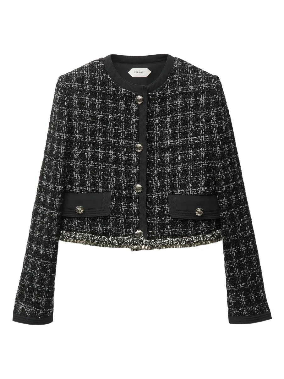 Versace Embellished Tweed Jacket