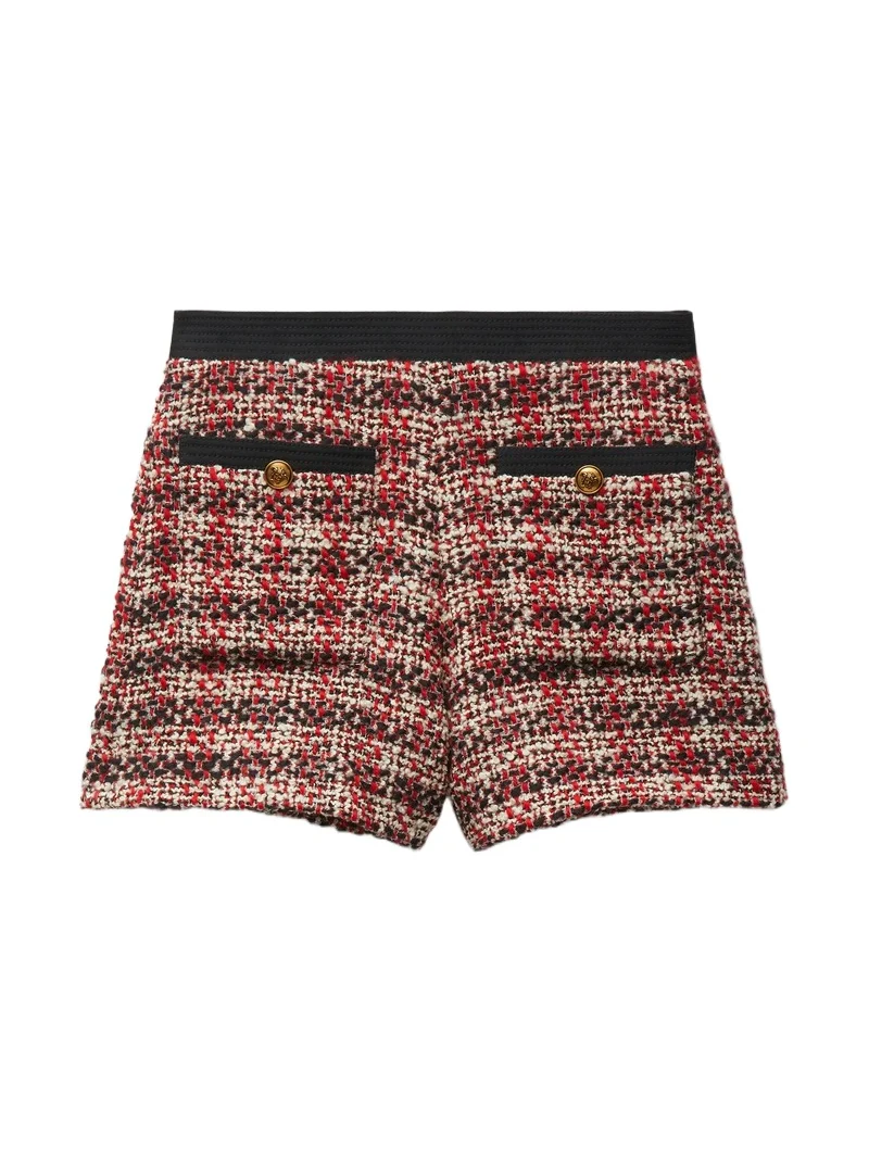 Versace Tweed High-Waist Shorts