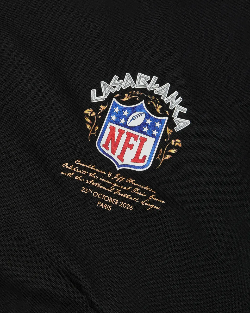 Casablanca Black NFL Paris Game Boxy Short Sleeve T-Shirt | Thumbnail 3 Casablanca Black NFL Paris Game Boxy Short Sleeve T-Shirt | Thumbnail 3