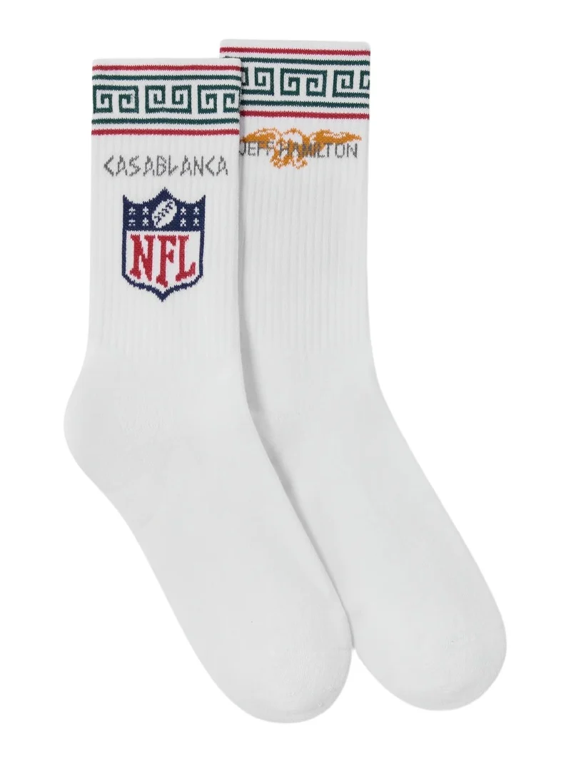 Casablanca White NFL Crew Socks