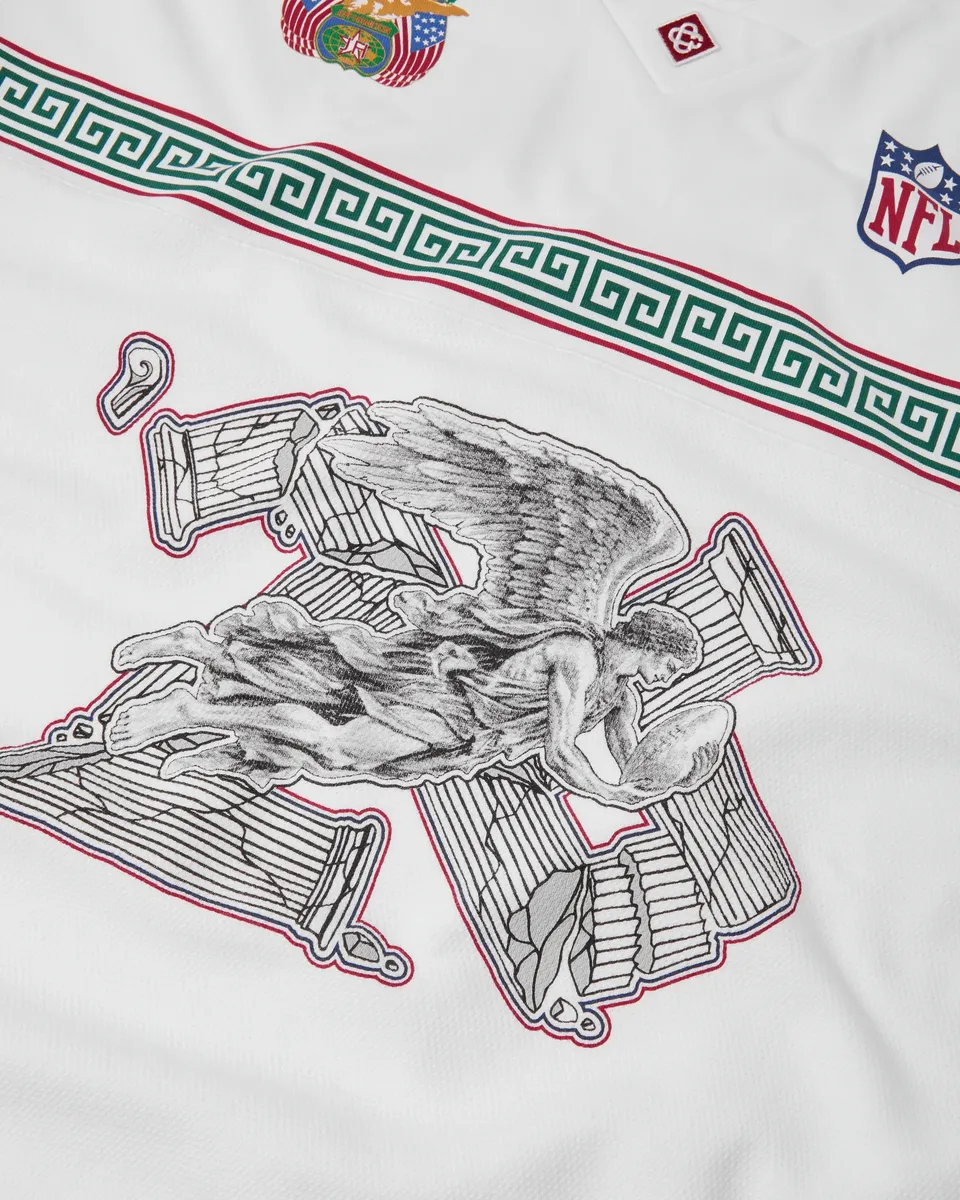 Casablanca White NFL Paris Game Short Sleeve Pique T-Shirt | Thumbnail 3