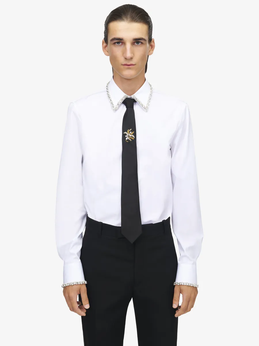Alexander McQueen Jewelled Mistletoe Embroidery Tie | Thumbnail 2 Alexander McQueen Jewelled Mistletoe Embroidery Tie | Thumbnail 2