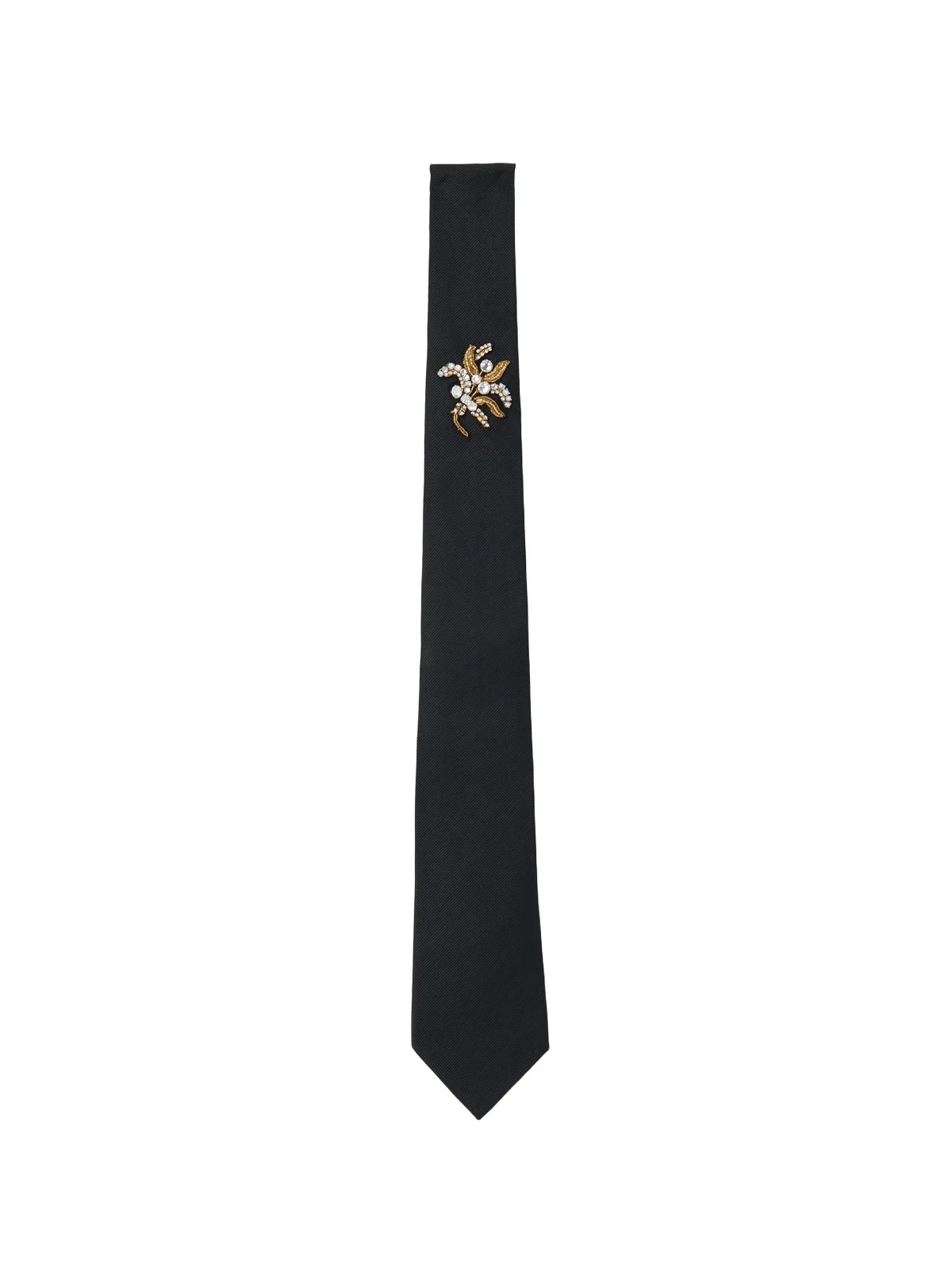 Alexander McQueen Jewelled Mistletoe Embroidery Tie