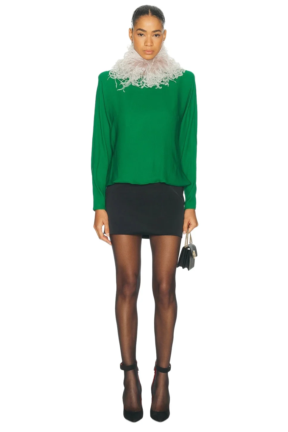 Valentino Georgette Feather Dress
