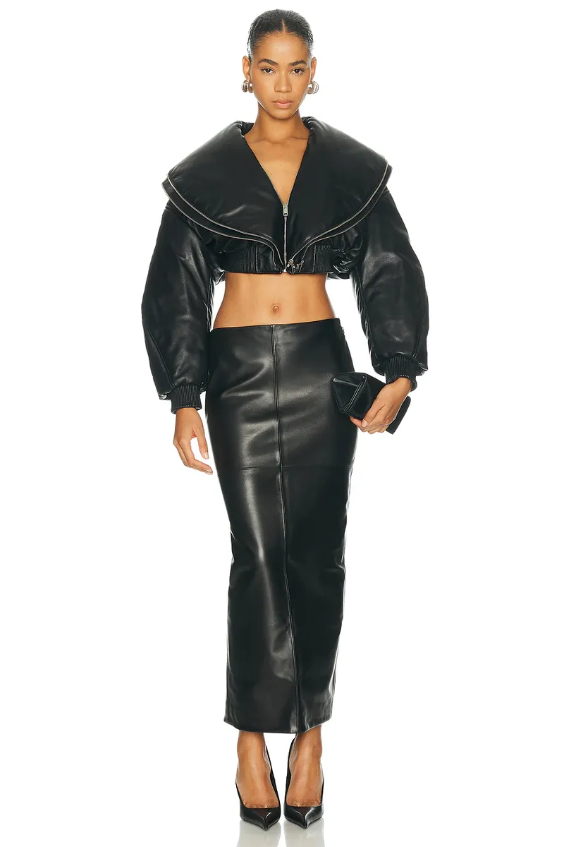 Givenchy Double Zip Collar Cropped Bomber Jacket | Thumbnail 4 Givenchy Double Zip Collar Cropped Bomber Jacket | Thumbnail 4