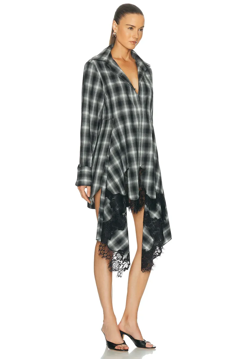 Monse Cascade Front Lace Hem Shirt Dress | Thumbnail 2 Monse Cascade Front Lace Hem Shirt Dress | Thumbnail 2