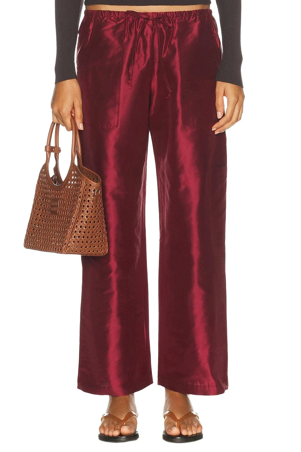 DONNI. The Taffeta Drawstring Cargo Pant