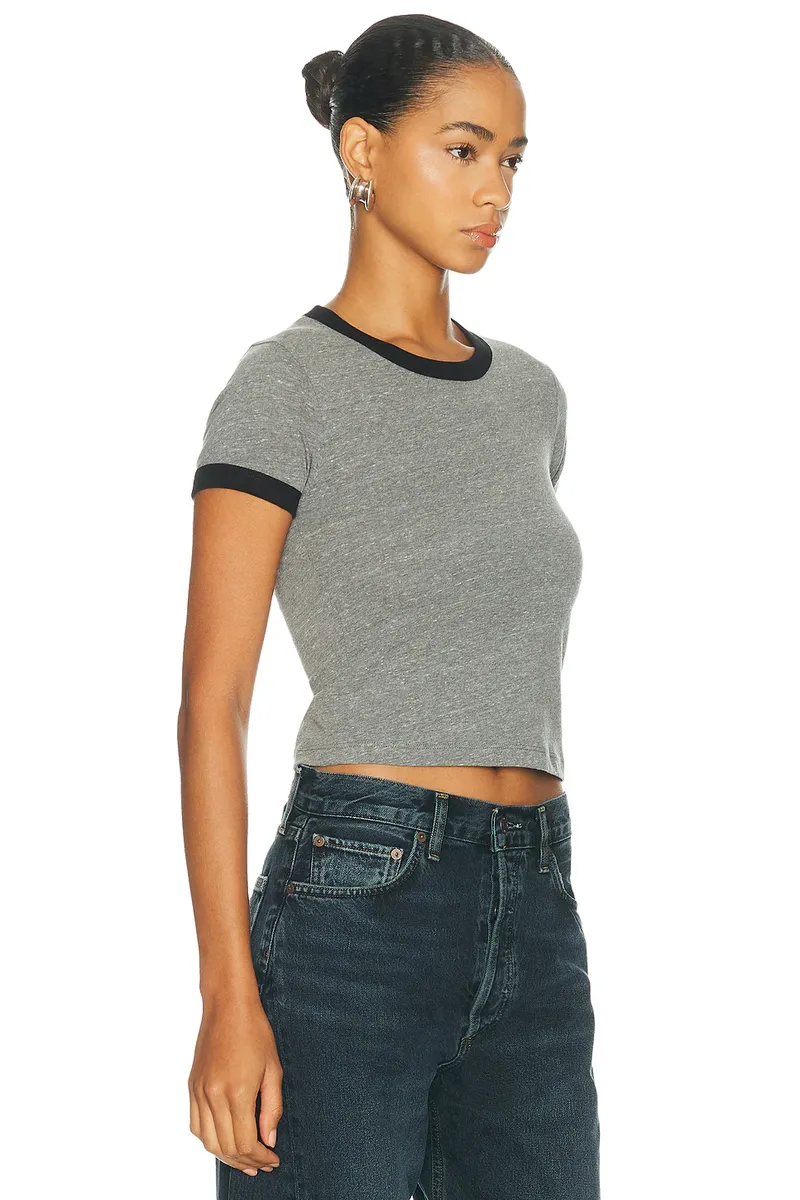 ÉTERNE Ringer Tri Blend Jersey Baby Tee | Thumbnail 2 ÉTERNE Ringer Tri Blend Jersey Baby Tee | Thumbnail 2