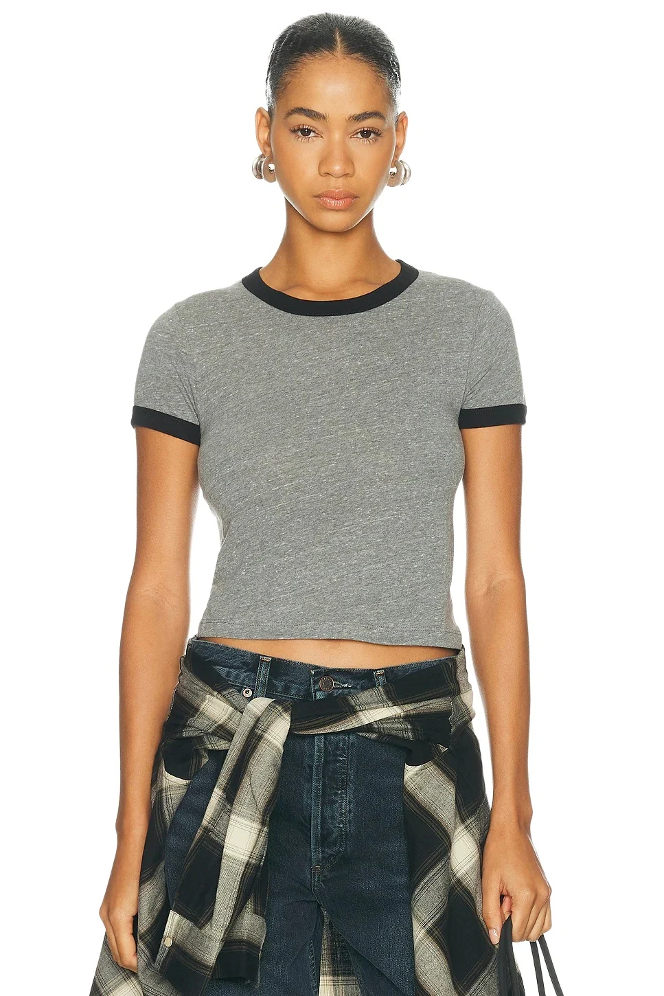 ÉTERNE Ringer Tri Blend Jersey Baby Tee