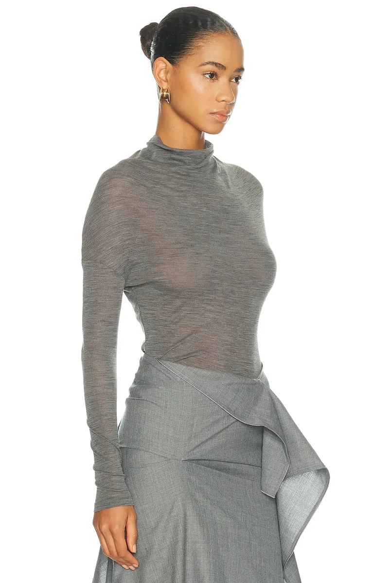 Victoria Beckham Draped Long Sleeve Top | Thumbnail 2 Victoria Beckham Draped Long Sleeve Top | Thumbnail 2