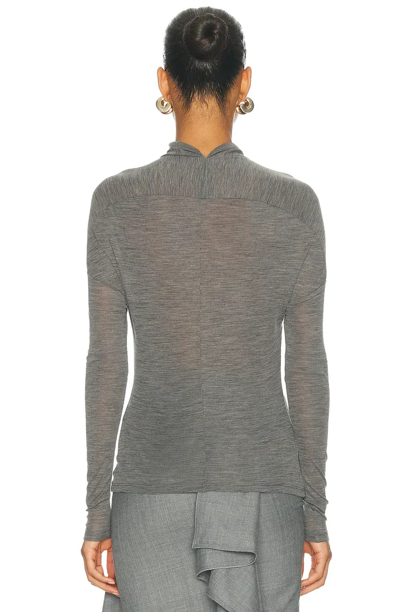 Victoria Beckham Draped Long Sleeve Top | Thumbnail 3 Victoria Beckham Draped Long Sleeve Top | Thumbnail 3