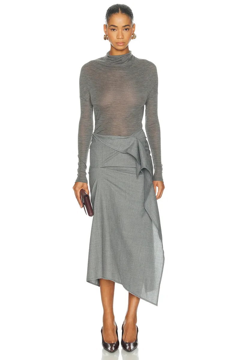Victoria Beckham Draped Long Sleeve Top | Thumbnail 4 Victoria Beckham Draped Long Sleeve Top | Thumbnail 4