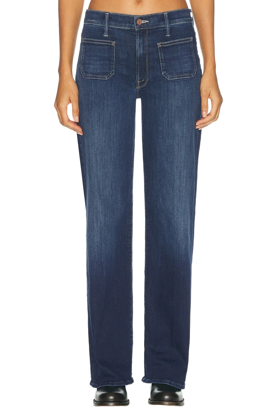 The Patch Pocket Mid Rise Maven Sneak Jeans