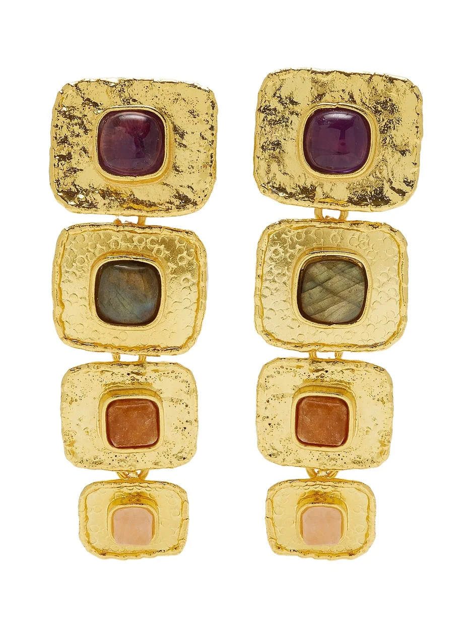 Sylvia Toledano Revival Brass Multi-Stone Earrings