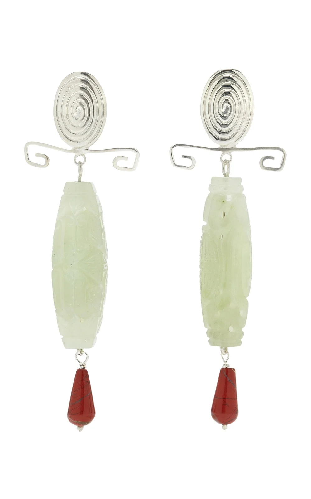 Juju Vera Nile Sterling Silver Jade; Agate Earrings