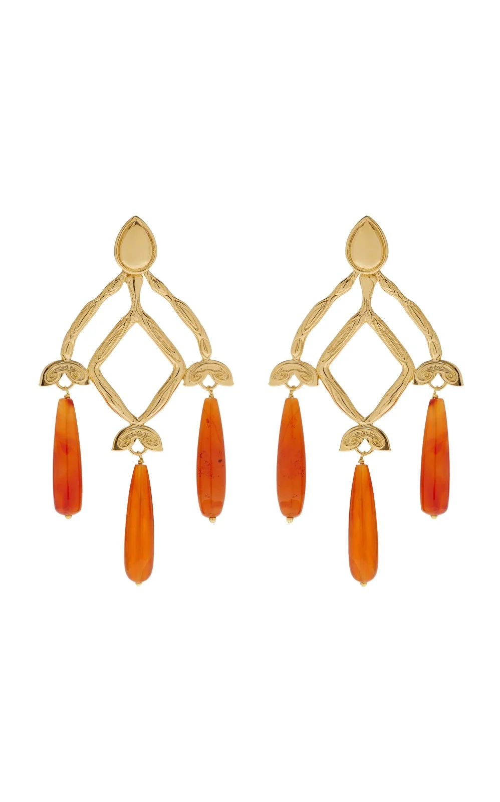 Juju Vera Sienna 14K Gold Vermiel Carnelian Earrings