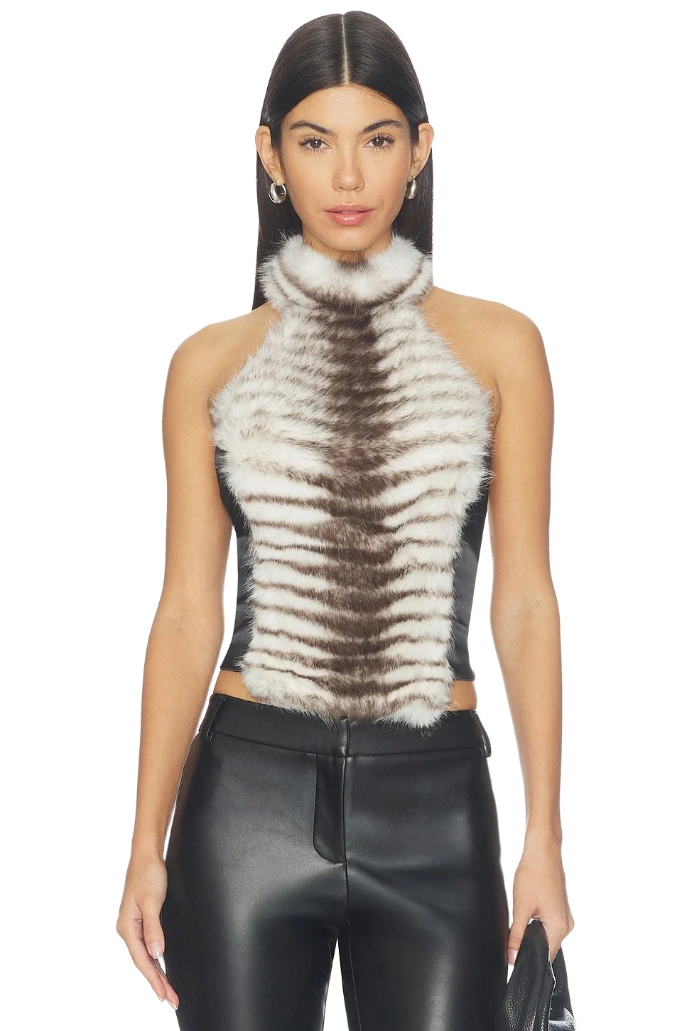 superdown Jillian Faux Fur Top