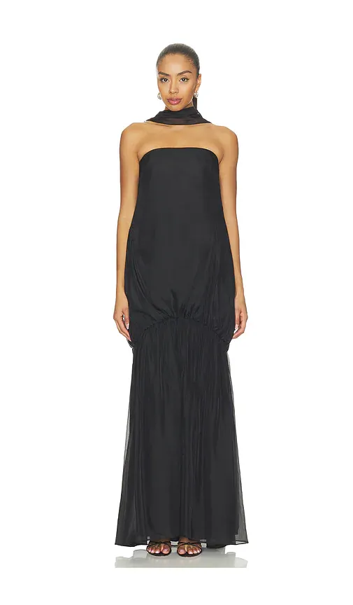 Amanda Uprichard Esme Maxi Dress With Scarf | Thumbnail 2 Amanda Uprichard Esme Maxi Dress With Scarf | Thumbnail 2