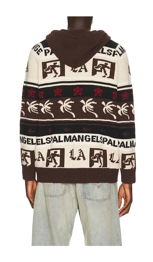 Palm Angels Palm Shadow Jacquard Loose Knit Hoodie | Thumbnail 2