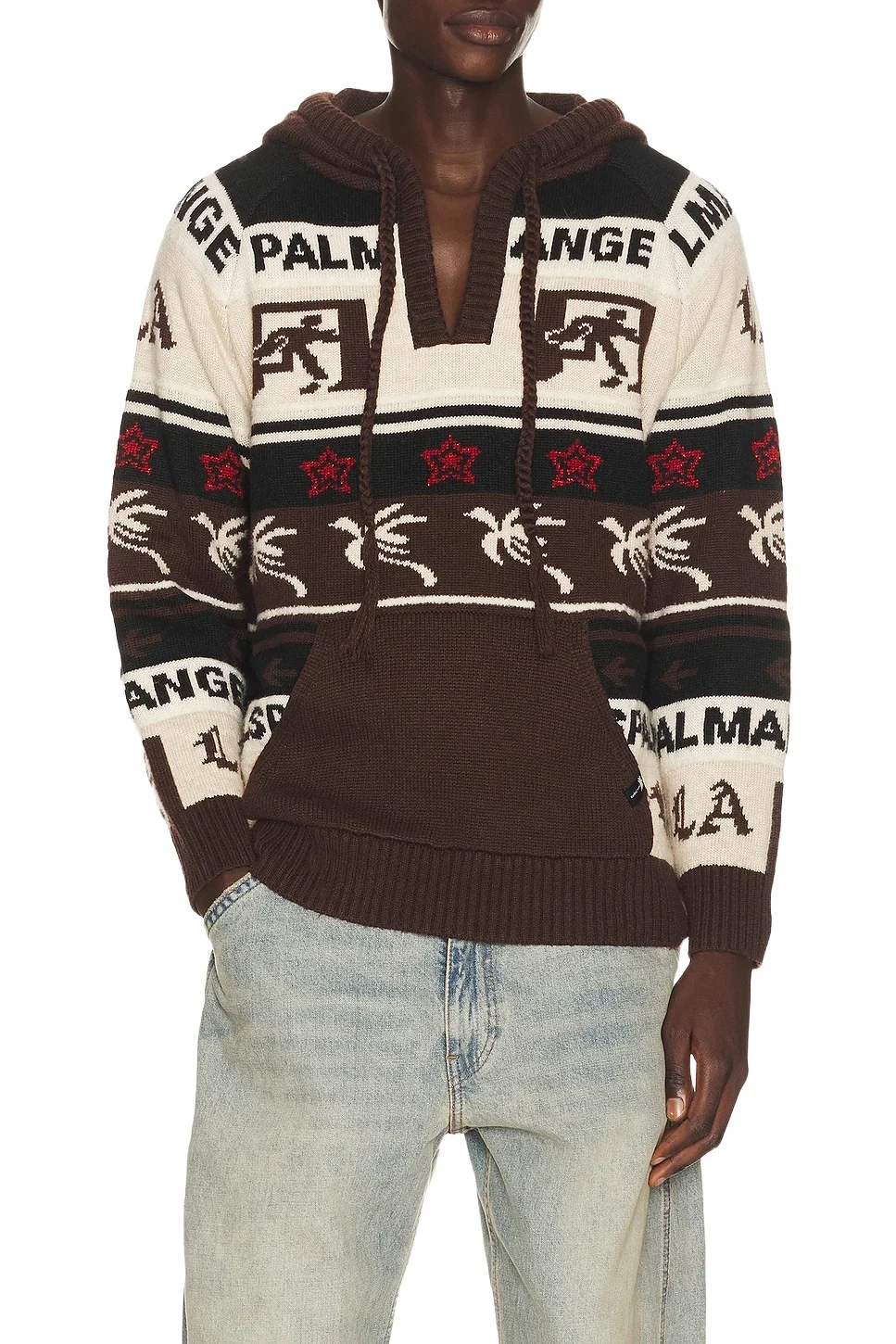 Palm Angels Palm Shadow Jacquard Loose Knit Hoodie