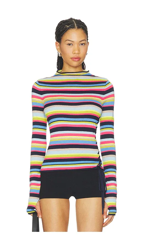 Frankies Bikinis Adele Knit Mock Neck Blouse | Thumbnail 2