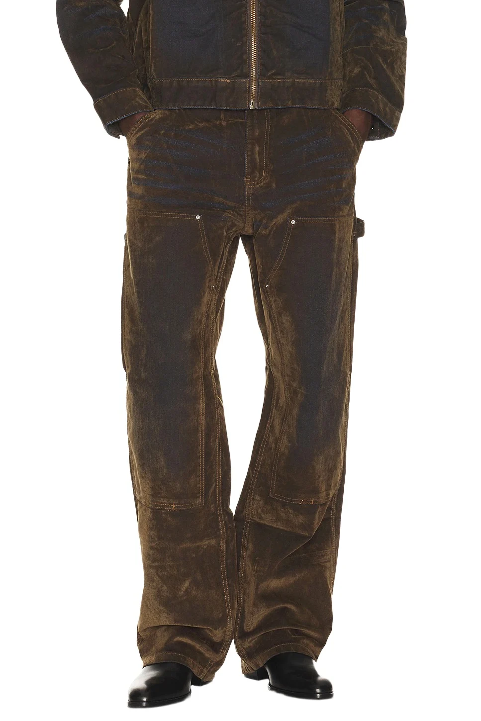 KidSuper Eye Badge Washed Double Knee Flocked Pant