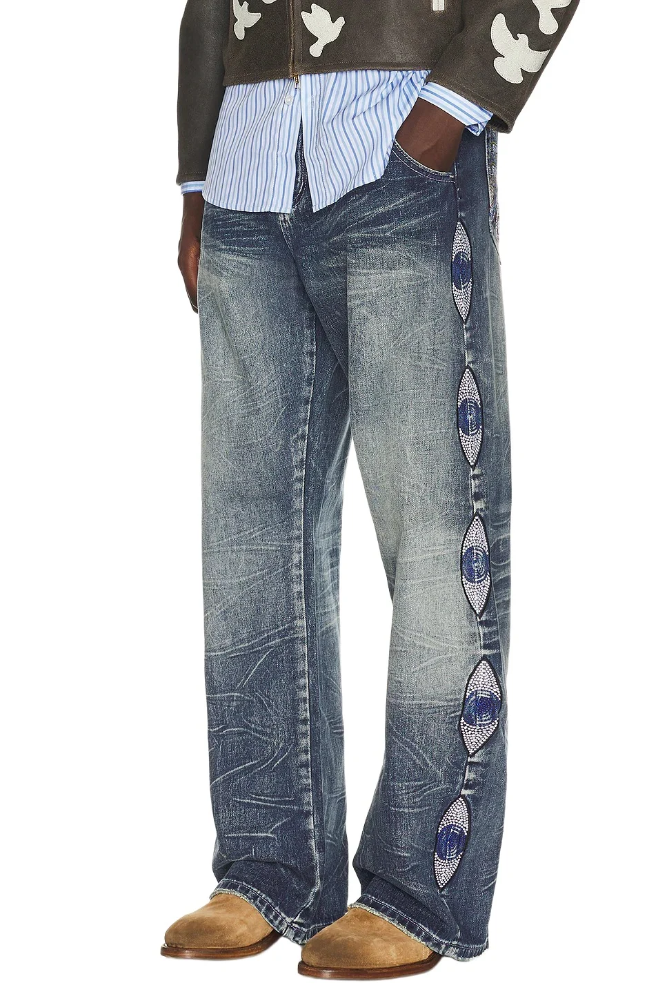 Gemstone Eye Embroidery Jean Gemstone Eye Embroidery Jean