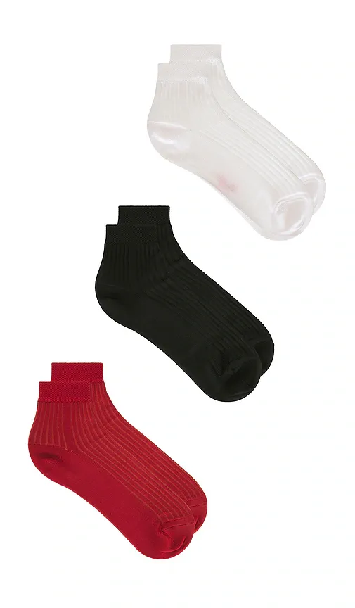 Stems 3 Pack Silky Rib Quarter Socks | Thumbnail 2