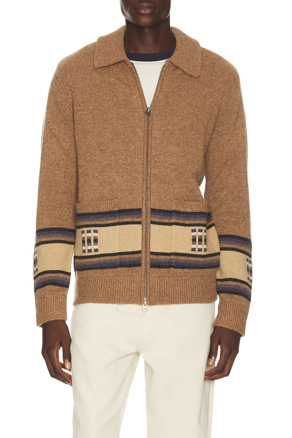 Faherty Blanket Stripe Zip Sweater