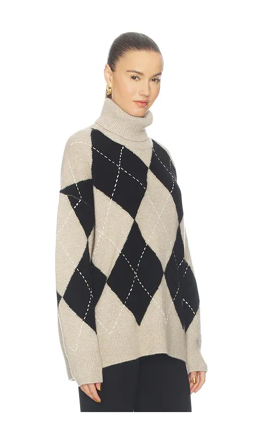 White + Warren Cashmere Argyle Turtleneck | Thumbnail 2 White + Warren Cashmere Argyle Turtleneck | Thumbnail 2