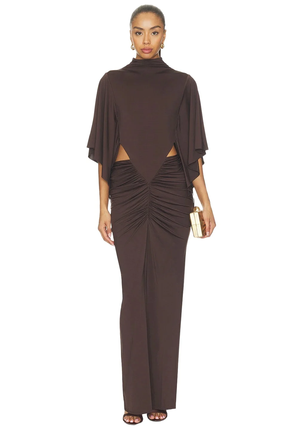 Shona Joy Miro Cut Out Draped Maxi Dress
