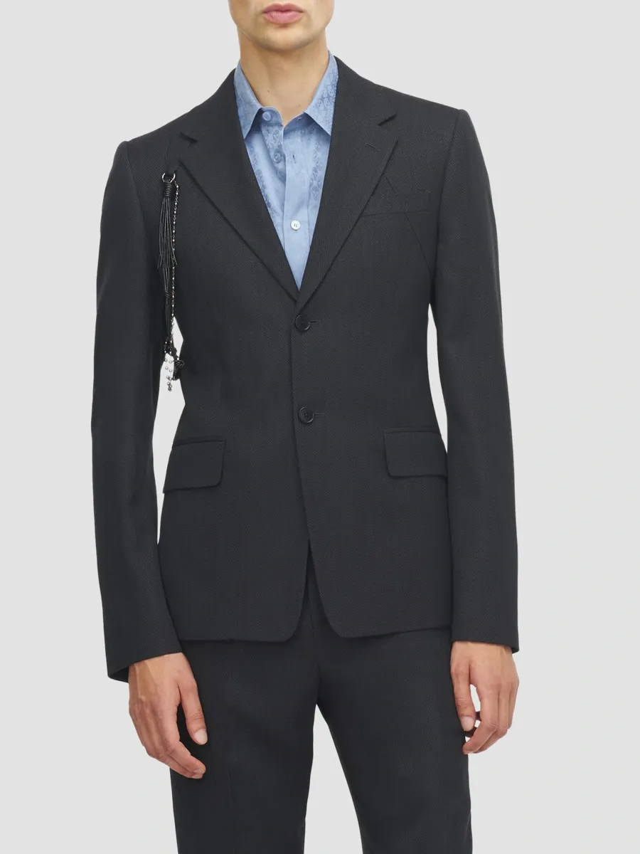 Alexander McQueen Men's Braided Harness Wool-Blend Jacket | Thumbnail 4 Alexander McQueen Men's Braided Harness Wool-Blend Jacket | Thumbnail 4