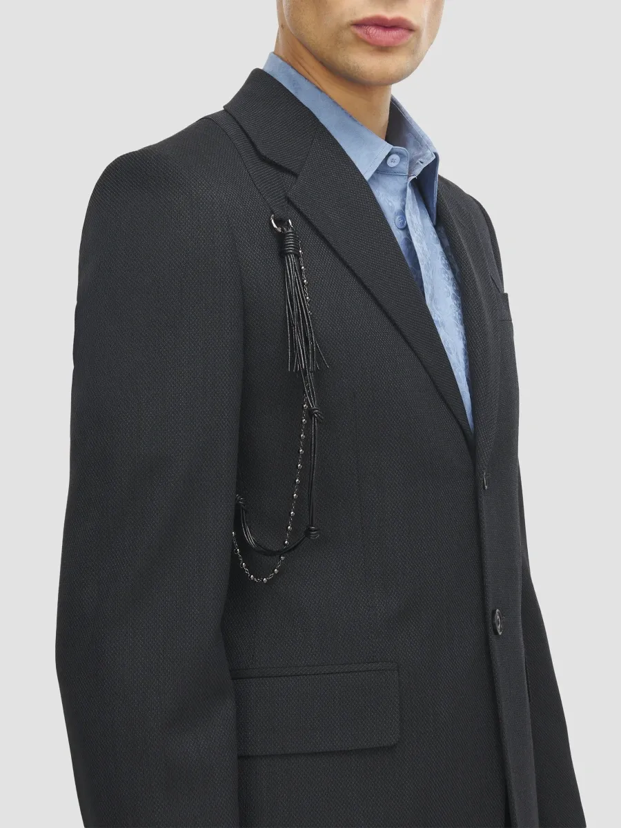 Alexander McQueen Men's Braided Harness Wool-Blend Jacket | Thumbnail 5 Alexander McQueen Men's Braided Harness Wool-Blend Jacket | Thumbnail 5
