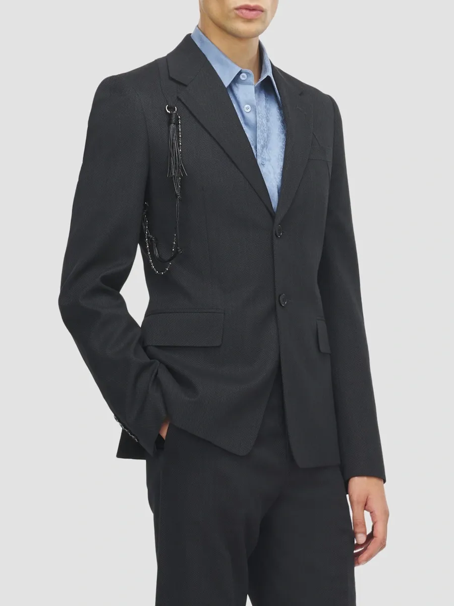 Alexander McQueen Men's Braided Harness Wool-Blend Jacket | Thumbnail 6 Alexander McQueen Men's Braided Harness Wool-Blend Jacket | Thumbnail 6