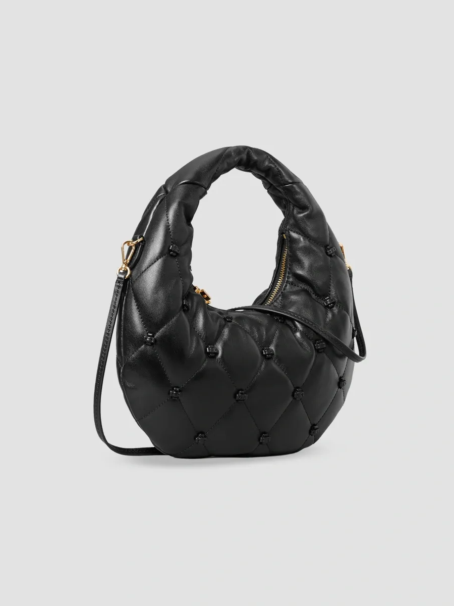 Tory Burch Women's Bunny Knot Quilted Leather Crescent Top Handle Bag | Thumbnail 4 Tory Burch Women's Bunny Knot Quilted Leather Crescent Top Handle Bag | Thumbnail 4