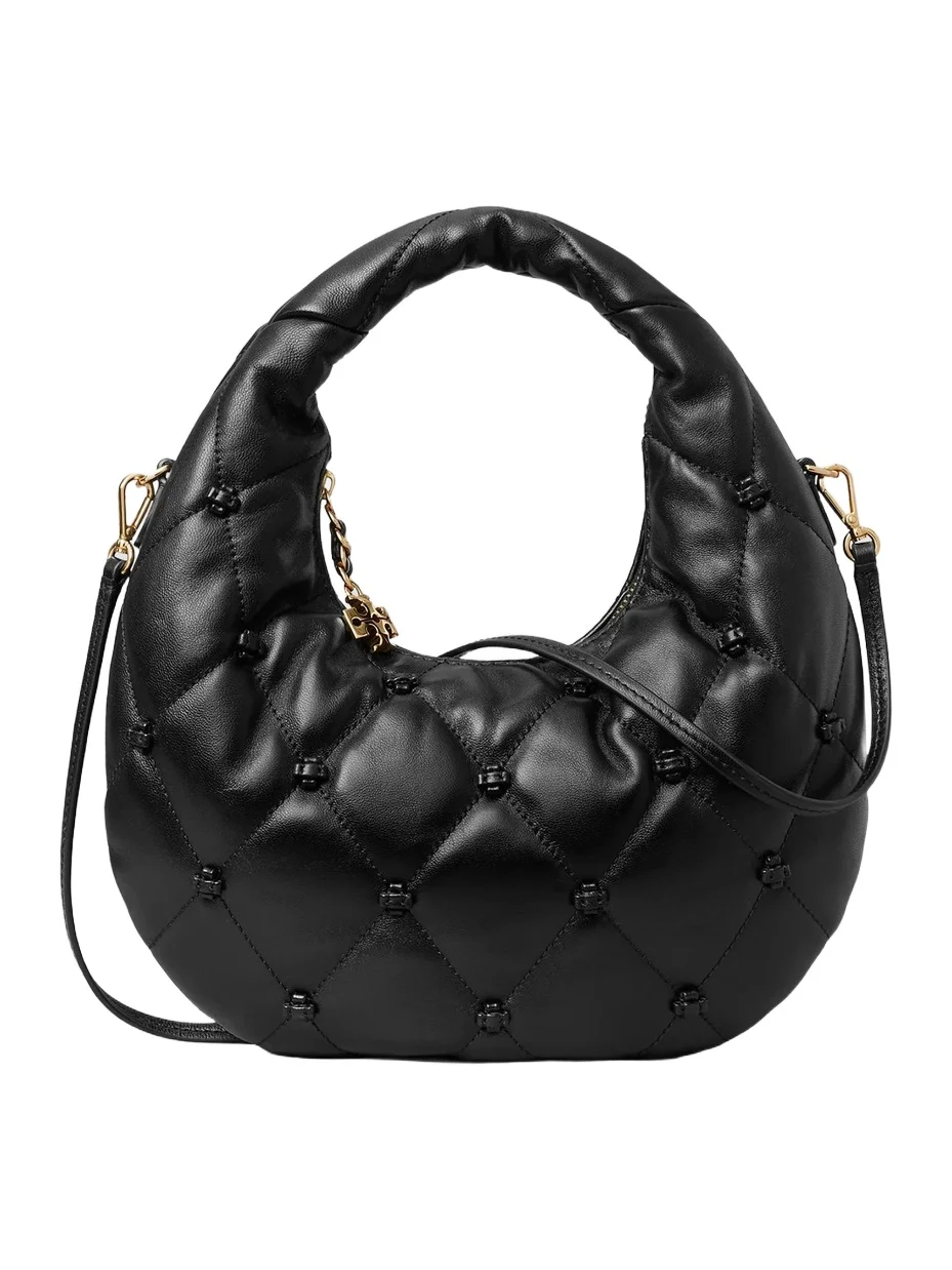 Women's Bunny Knot Quilted Leather Crescent Top Handle Bag Women's Bunny Knot Quilted Leather Crescent Top Handle Bag
